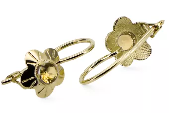 Bijoux vintage Des boucles d'oreilles Péridot jaune Or jaune 14 carats vec028y